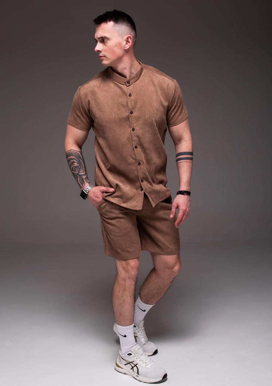 Костюм мужской вельветовый летний S Коричневый (2377/2/1) - фото 1