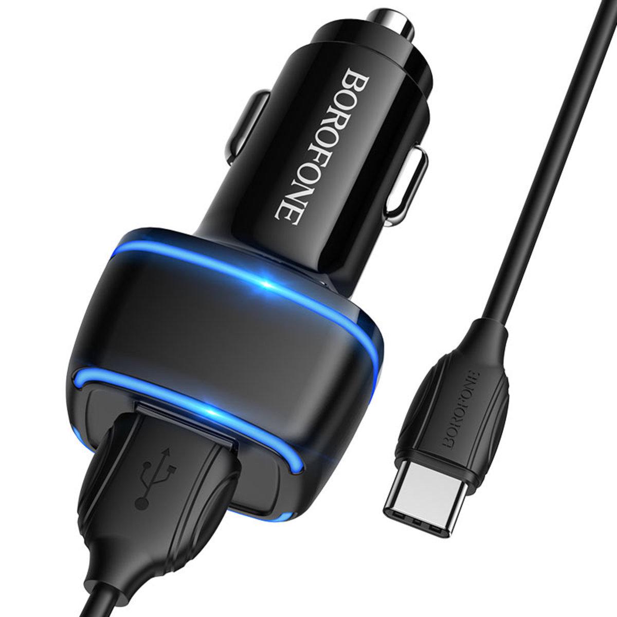 Автомобильное ЗУ с кабелем USB для Type-C BZ14 MAX DUAL PORT 2USB 1 м Black (BZ14CB) Автомобильное ЗУ с кабелем USB для Type-C BZ14 MAX DUAL PORT 2USB 1 м Black (BZ14CB)