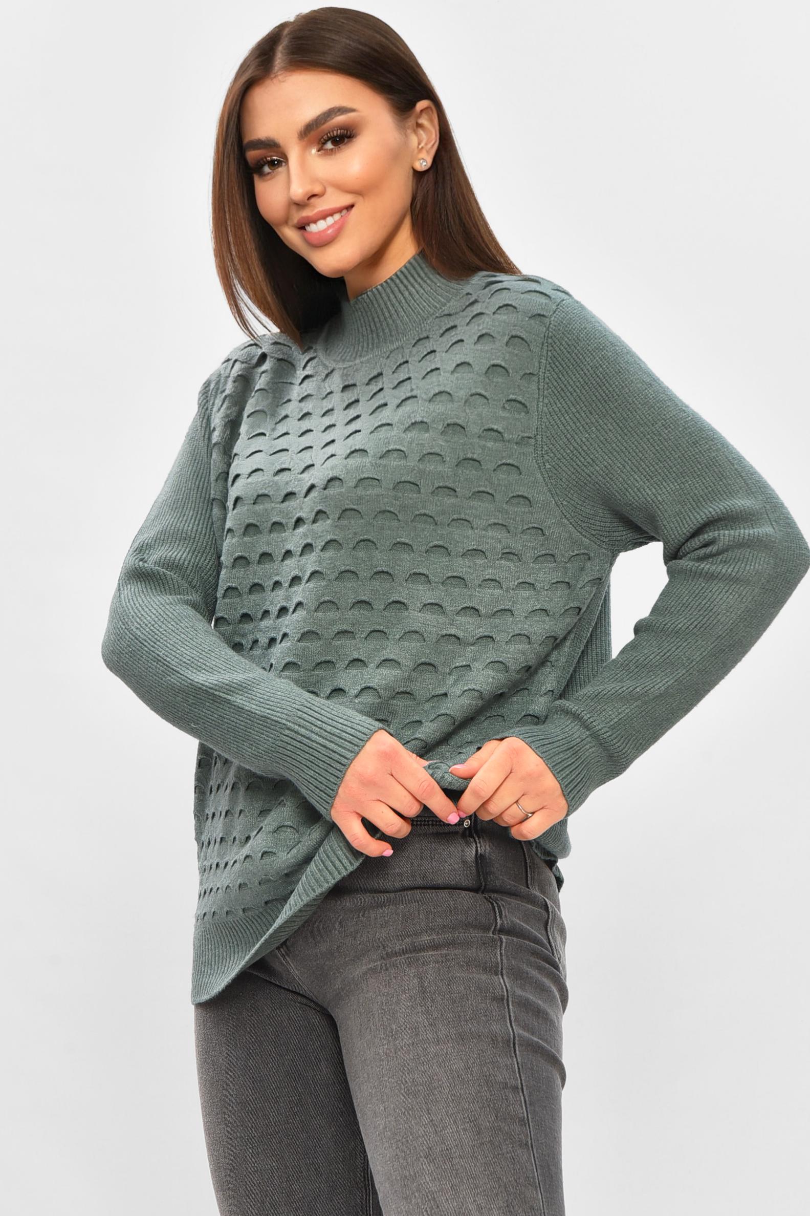 Светр жіночий 206593 однотонний XL-2XL Зелений (206593_!335361_48-50) - фото 2 Светр жіночий 206593 однотонний XL-2XL Зелений (206593_!335361_48-50) - фото 2