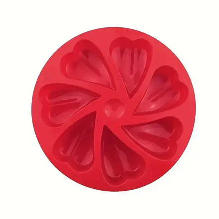 Форма силиконовая для выпечки в форме сердца с 7 отверстиями ULC-32 красный - фото 3 Форма силиконовая для выпечки в форме сердца с 7 отверстиями ULC-32 красный - фото 3