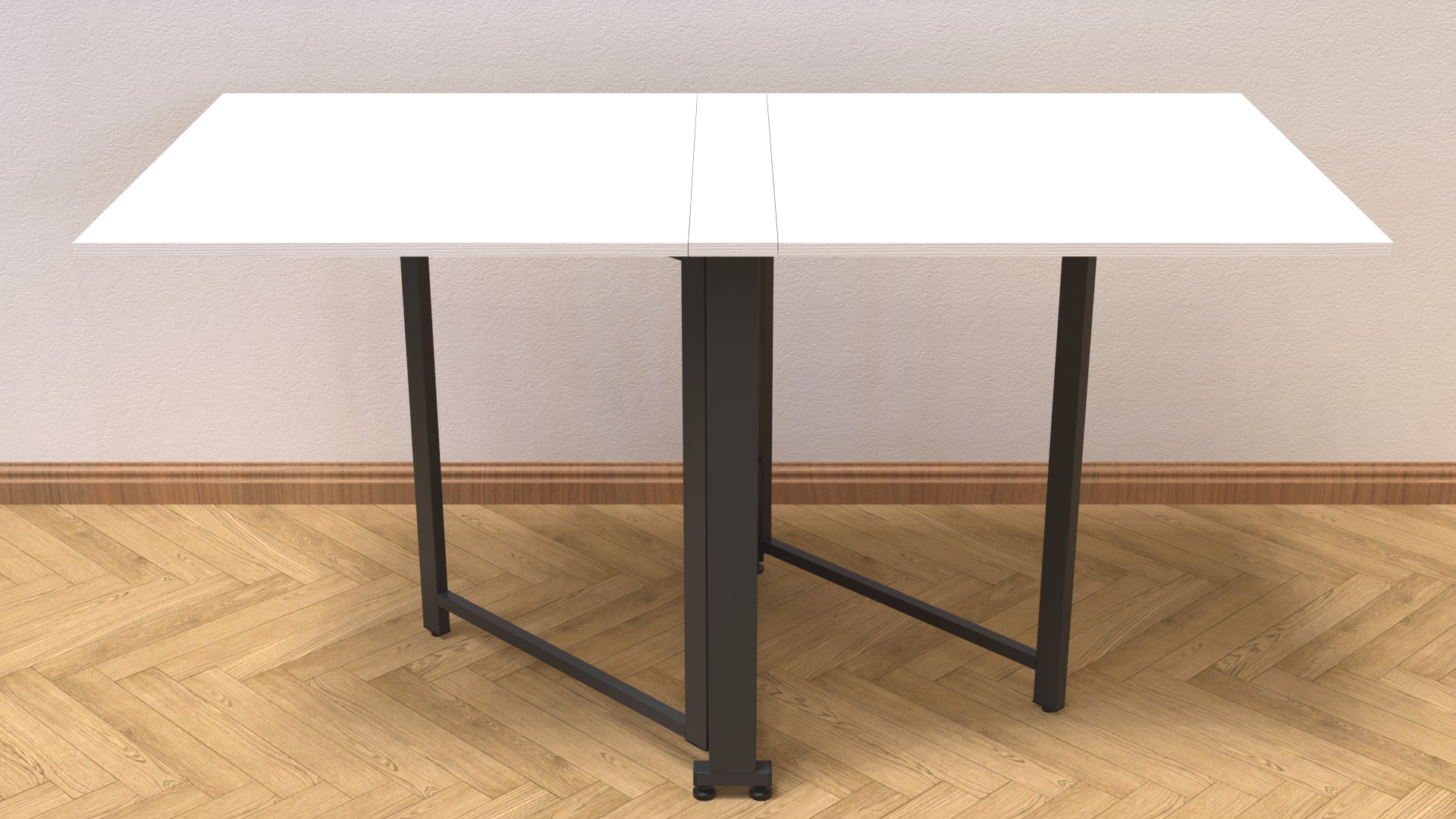 Стол-книжка трансформер Ferrum-decor Orion 2 металл/ДСП 16 мм 750x1520x730 мм Черный/Белый (ORI201) - фото 3