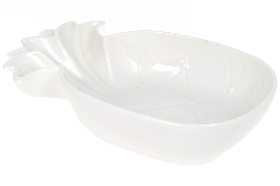 Блюдо фарфоровое Ананас 23 см Белый