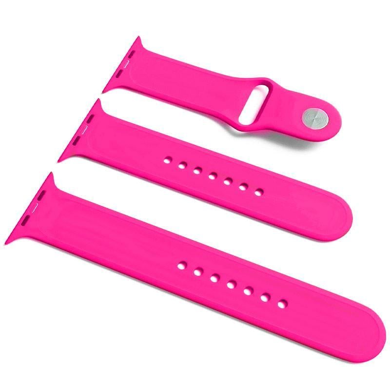 Ремінець силіконовий для Apple Watch Sport Band 38/40/41 S/M & M/L 3pcs Рожевий/Barbie pink (00000032192_56)