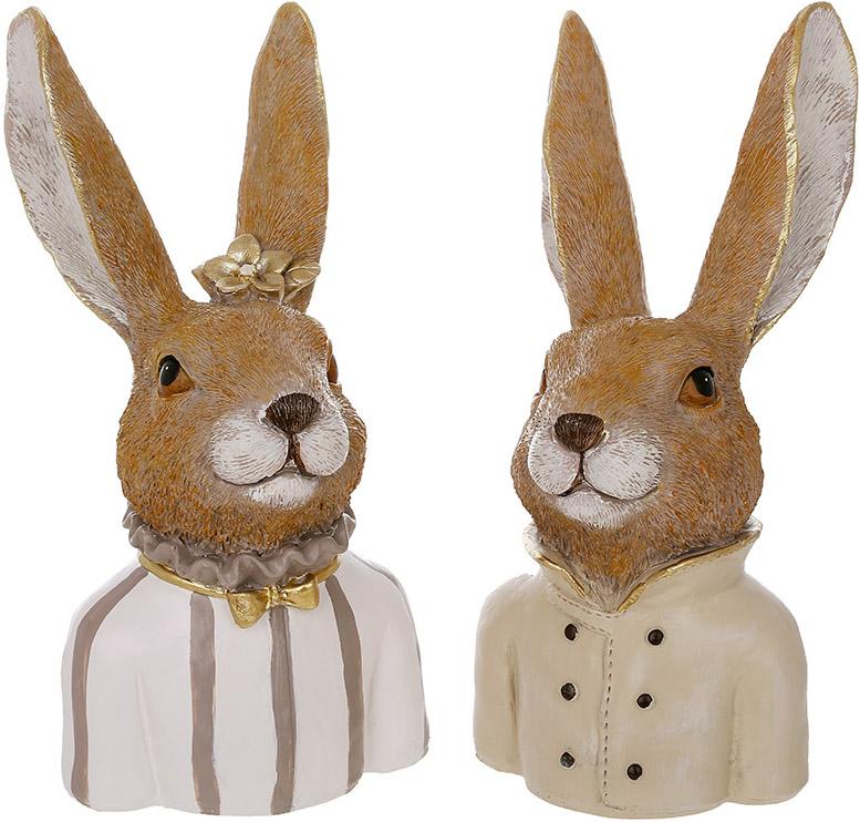 Статуэтки Кролик с Крольчихой 2 шт.19 см Коричневый