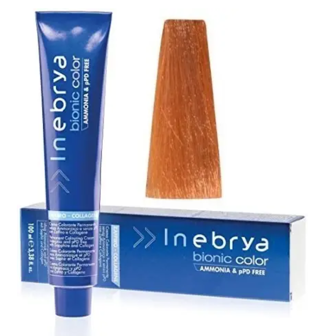 Крем-краска для волос INEBRYA Bionic Сolor стойкая без аммиака 100 мл 8/34 Золотисто-медный блонд
