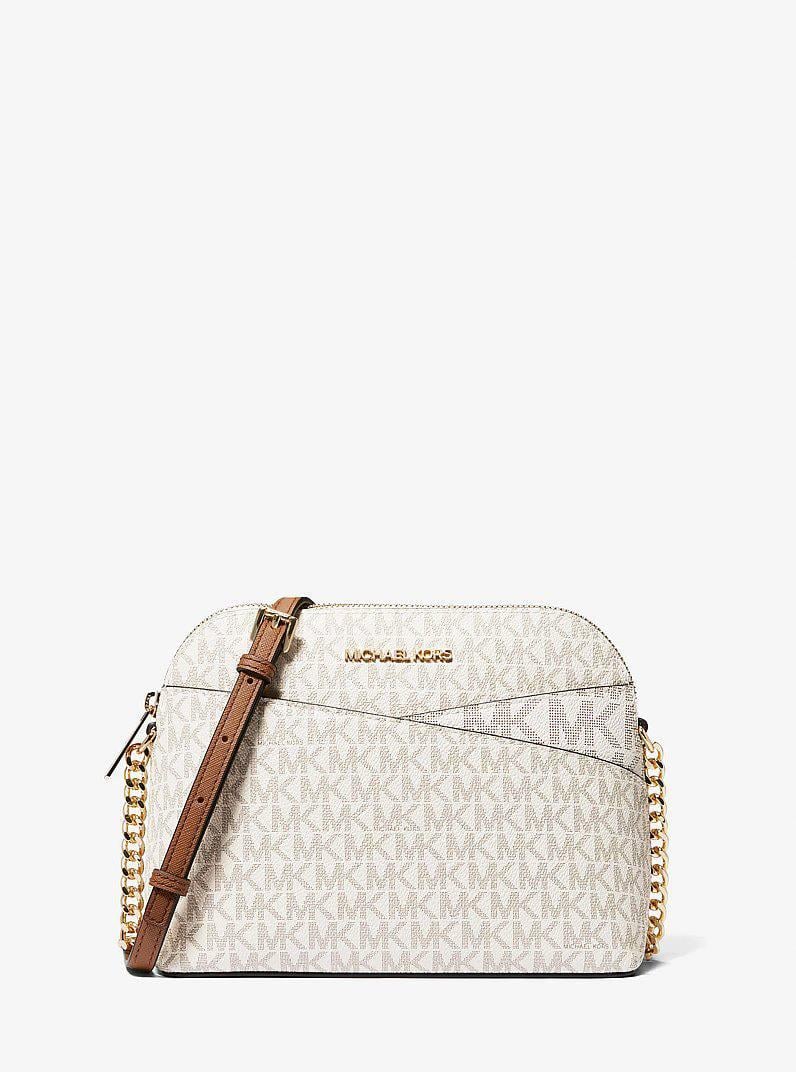 Жіноча сумка Michael Kors Jet Set Travel Medium Logo Dome Crossbody Bag 35F1GTVC6B Vanilla (38427289)