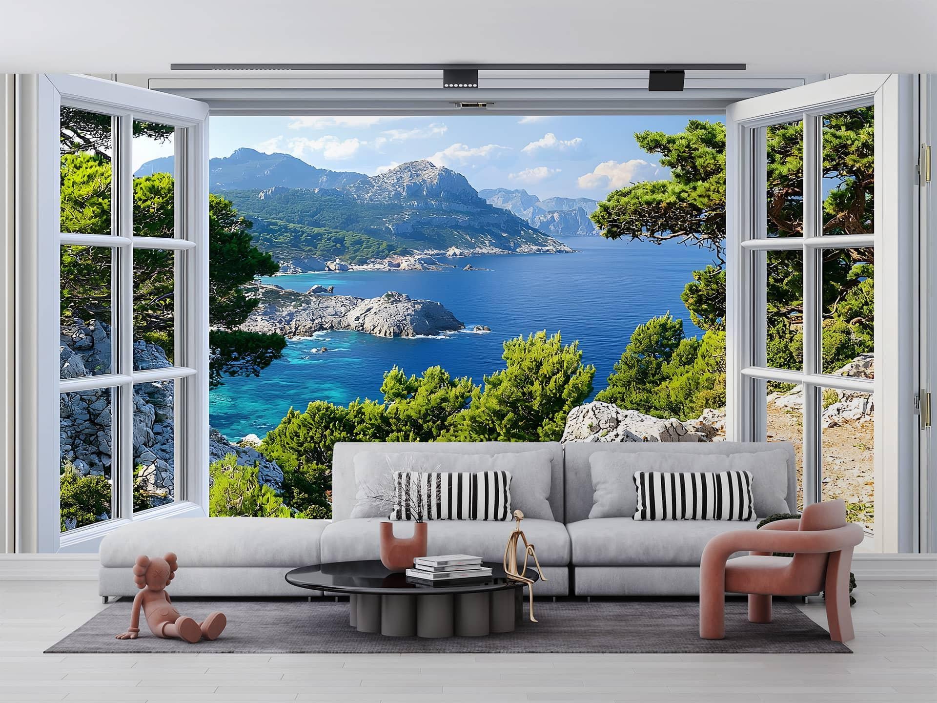 Фотообои флизелиновые Styleo Print-walls Взгляд на синюю глубину 0627 350х270 см (Pw-0627/3)