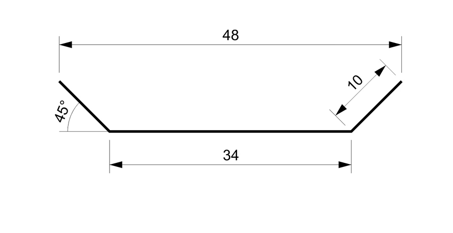 Краевая рейка Модуль 0,45 ZN110 Цинк (100451) - фото 2
