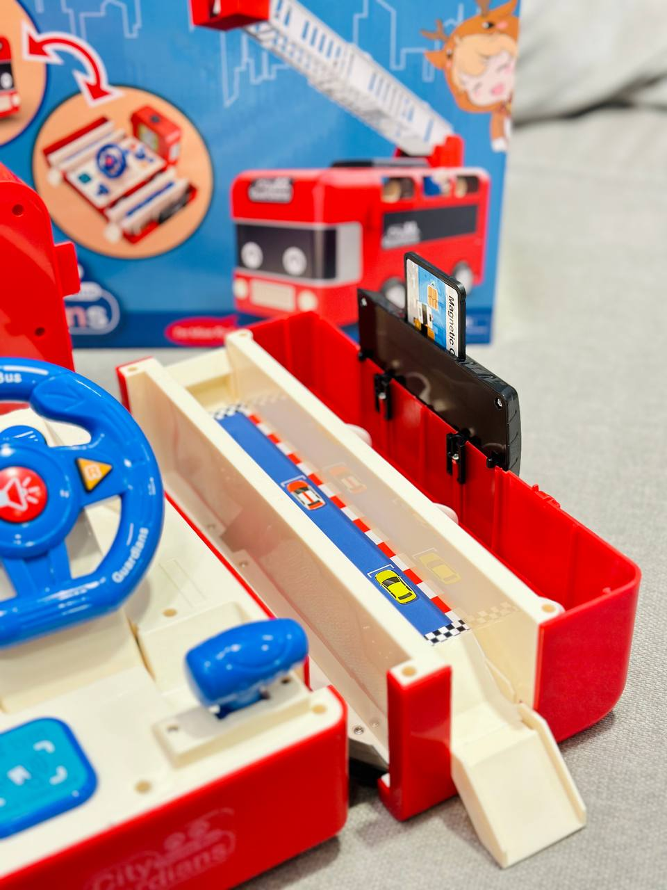 Іграшковий музичний автобус Fun Game з кермом трансформер 2в1 265-2 автотренажер Пожежна машина (2054641465) - фото 9