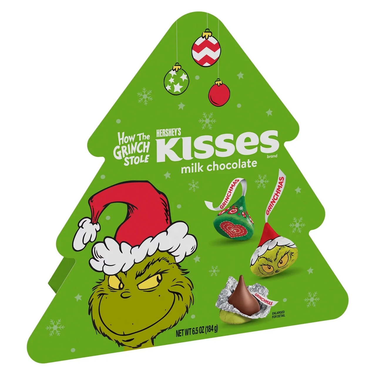 Шоколад Hershey's KISSES Grinch Milk Chocolate Christmas Candy 184 г (1724981259)