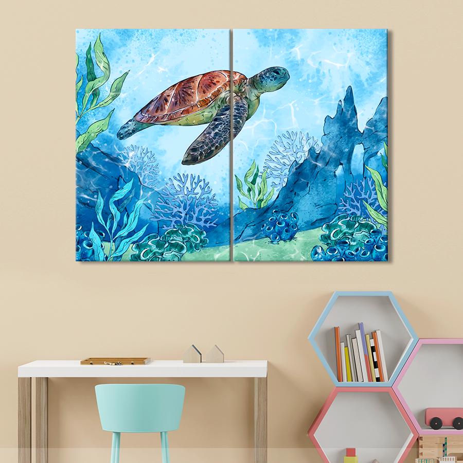 Картина в детскую комнату Большая морская черепаха 165x122 см (A1392-2)