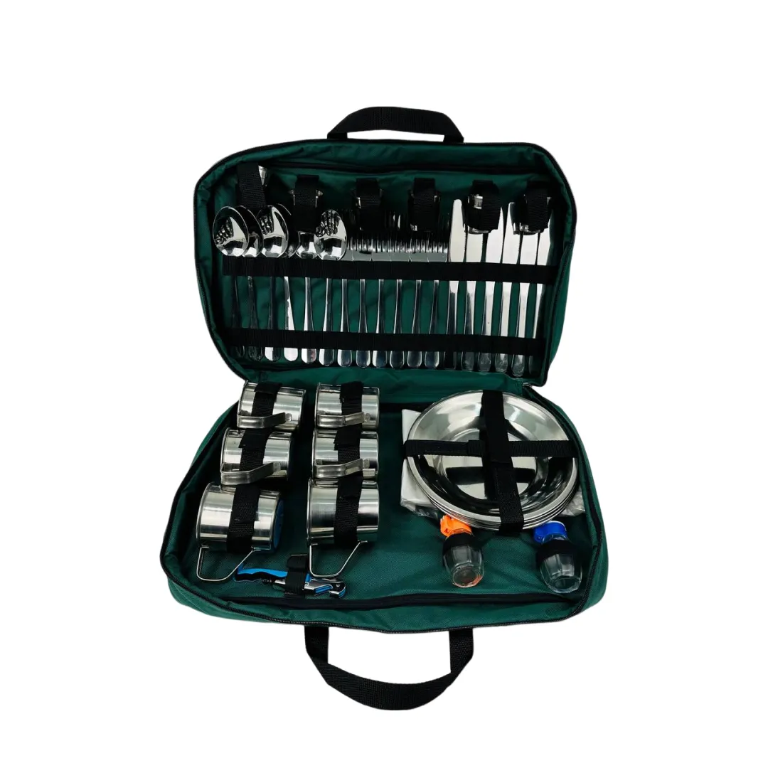 Набор посуды для пикника на 6 человек из нержавеющей стали (2-10-PS-1001)