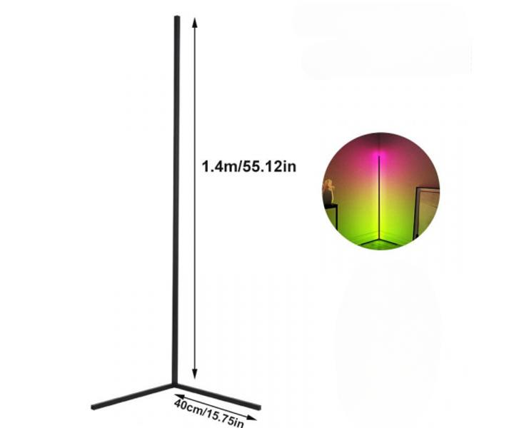 Торшер напольный угловой LED RGB с дистанционным управлением 140х40 см Черный (2188) - фото 11 Торшер напольный угловой LED RGB с дистанционным управлением 140х40 см Черный (2188) - фото 11