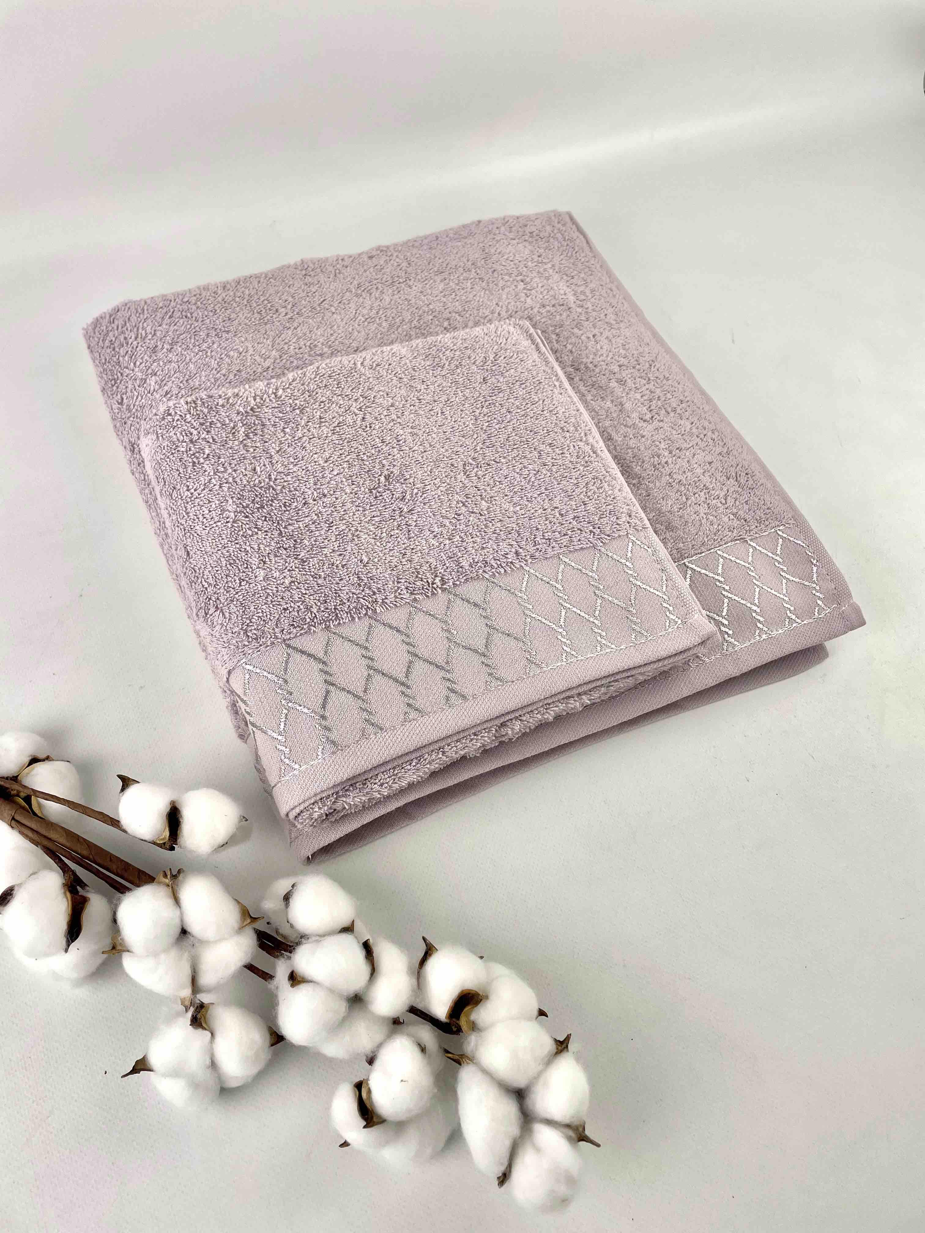 Набор полотенец AE Zefir 2 шт. в фирменой коробке Лиловый (CN37543) - фото 1