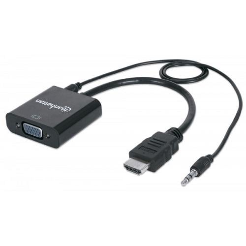 Перехідник Manhattan HDMI M-VGA F 15 см з аудіо інтерфейсом Black (151559)