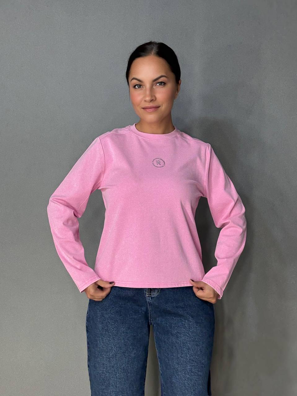 Лонгслів жіночий A-N 2517-5 трикотажний варка тай-дай з камінчиками R OS Рожевий (4895) - фото 8 Лонгслів жіночий A-N 2517-5 трикотажний варка тай-дай з камінчиками R OS Рожевий (4895) - фото 8