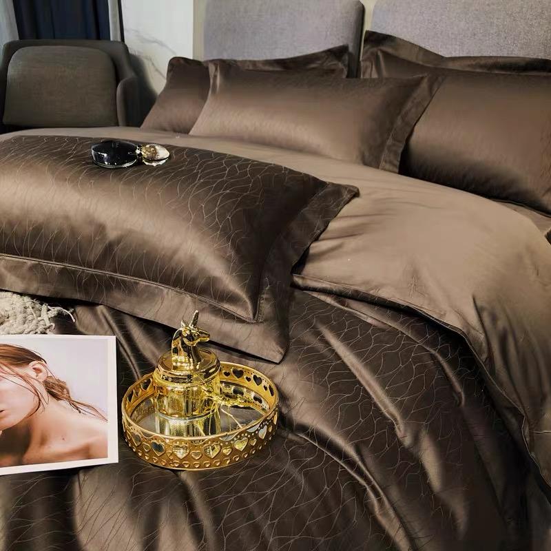 Комплект постільної білизни євро 2 жаккард Коричневий - фото 8 Комплект постільної білизни євро 2 жаккард Коричневий - фото 8