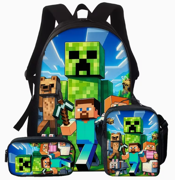 Школьный рюкзак с ланч-боксом и пеналом Minecraft (3037133375)