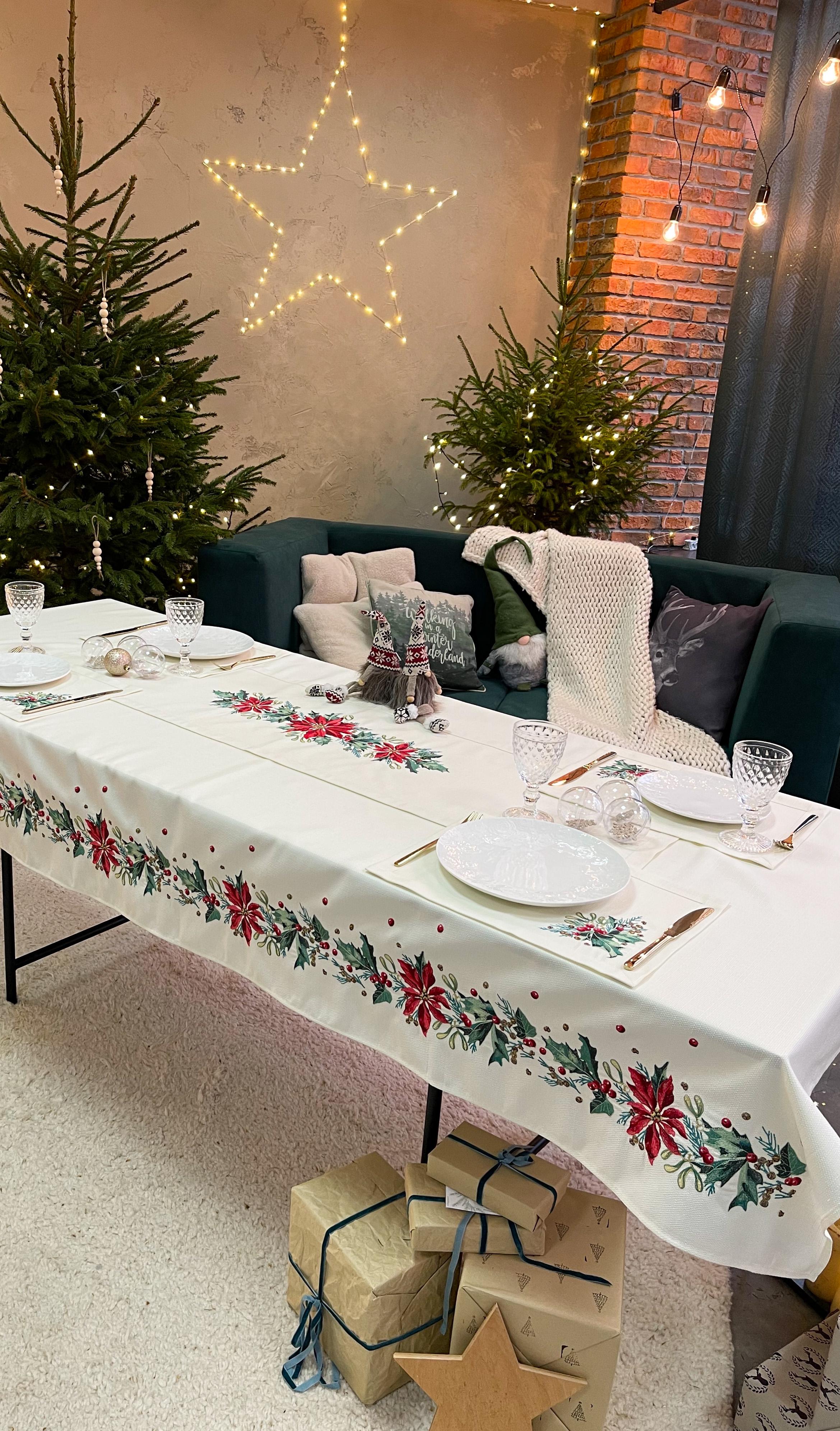 Скатертина новорічна Едельвіка Омела 2,5 мх1,4 м (361-24/00) - фото 2 Скатертина новорічна Едельвіка Омела 2,5 мх1,4 м (361-24/00) - фото 2