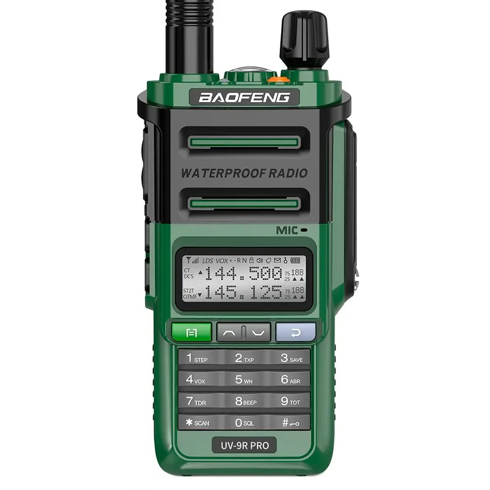 Рація Baofeng UV-9R Pro Зелений на 128 каналів з водозахищена та дисплеєм 12 Вт/2200 мАг - фото 4