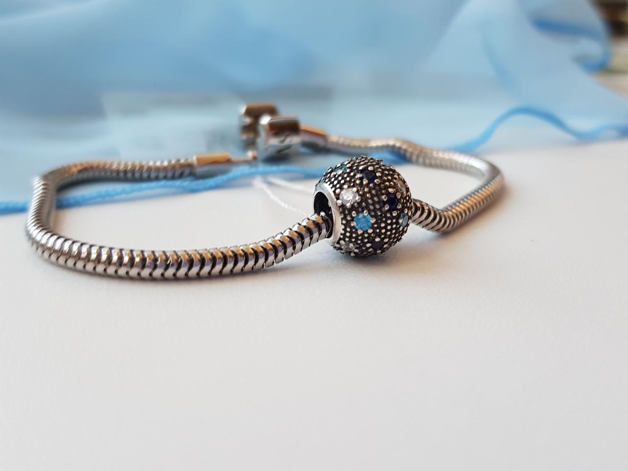 Шарм  на браслет Куля в каменях срібло 925 проби 2,96 г (84816)