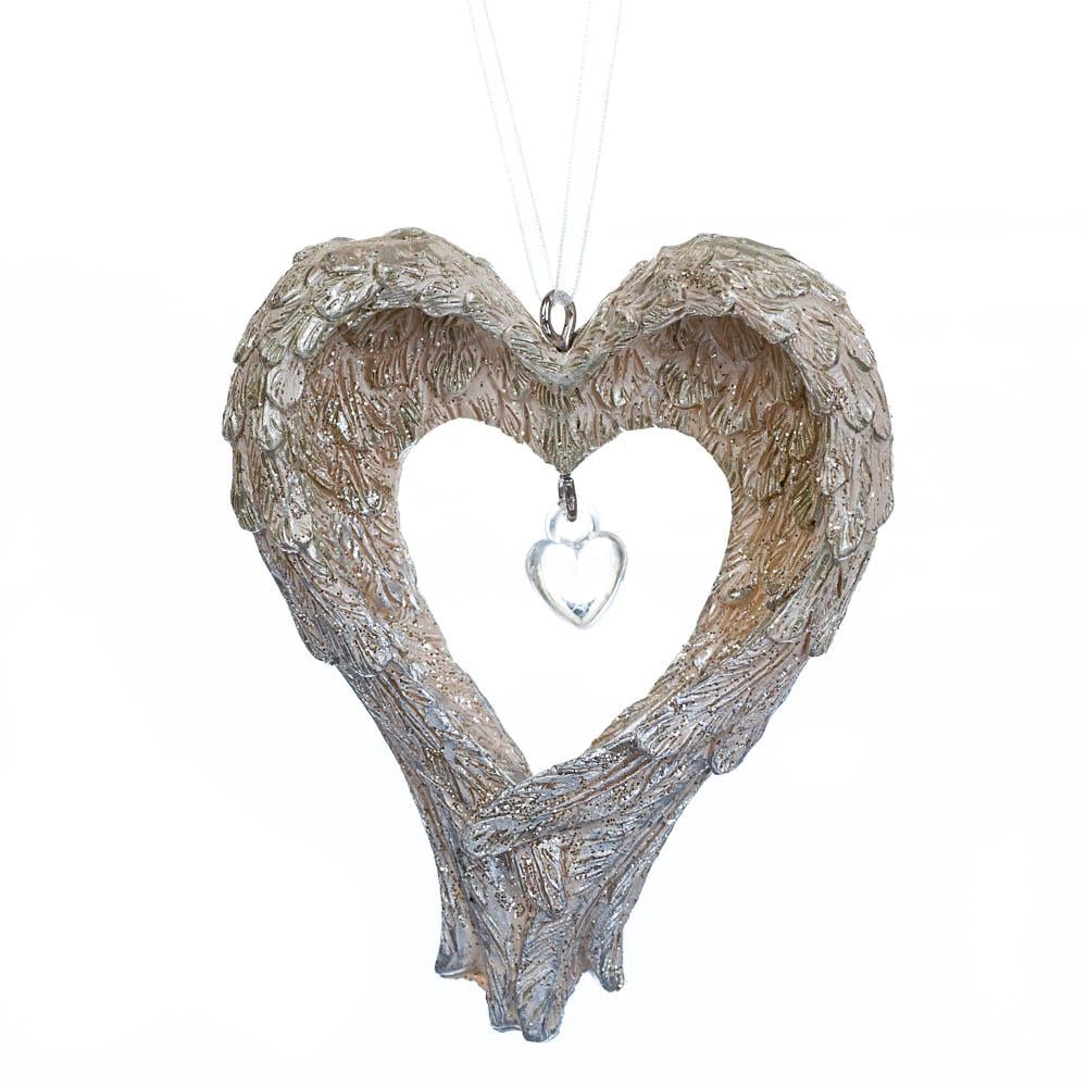 Подвеска новогодняя керамическая на елку Elisey Сердце Серый (NH-106-K-233)