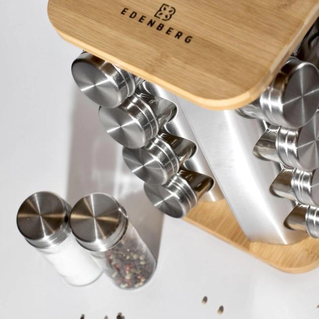 Набор для специй Edenberg из нержавеющей стали на подстаке 17 пр. Коричневый (EB-4030) - фото 3 Набор для специй Edenberg из нержавеющей стали на подстаке 17 пр. Коричневый (EB-4030) - фото 3