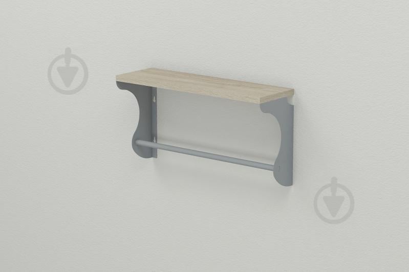 Полиця настінна Ferrum-decor Юзібі 270x500x150 метал Сірий ДСП Сонома 16 мм (UZI0018)