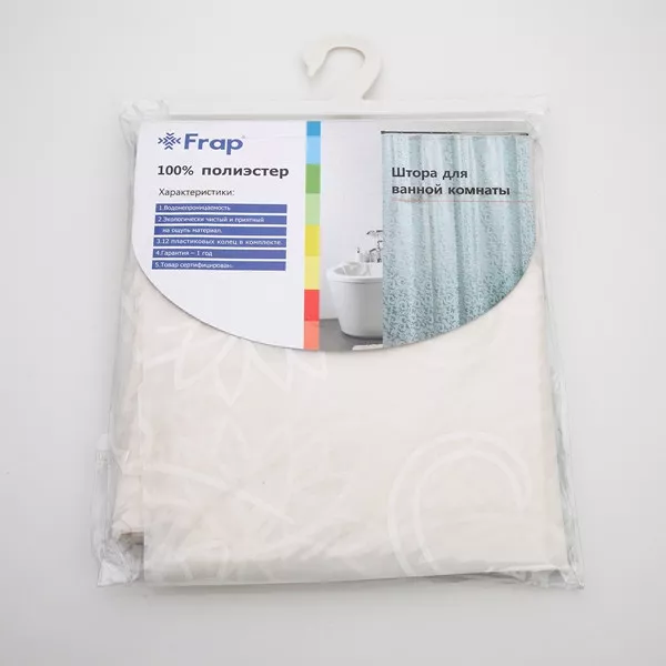 Шторка для ванної кімнати Frap F8805 поліетилен 180x180 см Білий/серий (SQ-1037818) - фото 3 Шторка для ванної кімнати Frap F8805 поліетилен 180x180 см Білий/серий (SQ-1037818) - фото 3