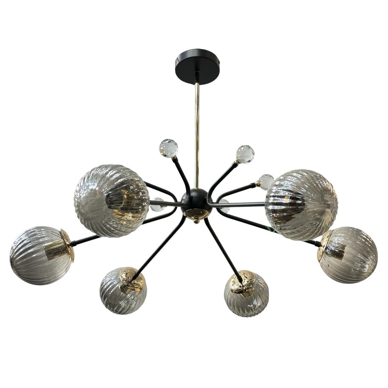 Люстра Прометей лофт на 6 лампочек P5-N4901/6 Черно-золотой (P5-N4901/6 COFFE++FGD)