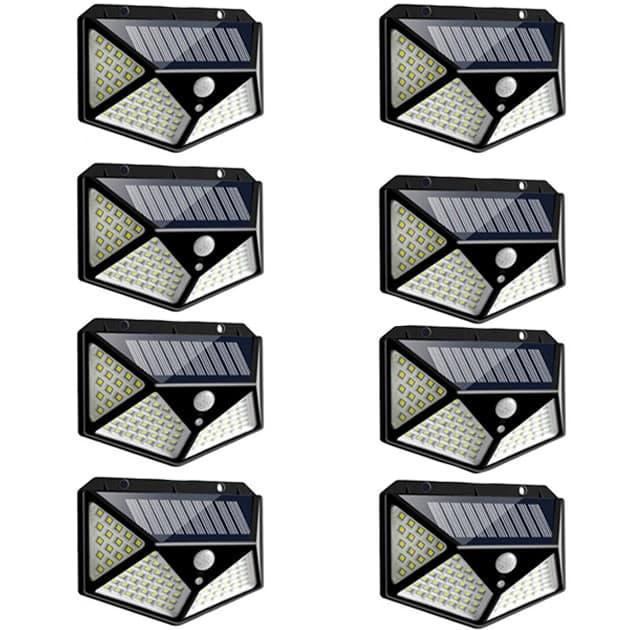 Комплект светодиодных/настенных светильников на солнечной батарее Solar Motion 100 LED с датчиком движения 8 шт. Черный - фото 14