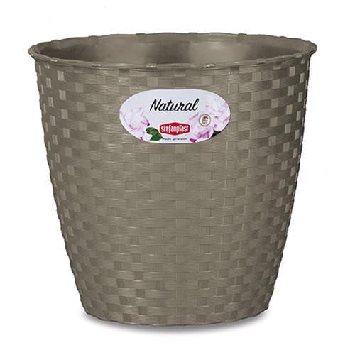 Вазон круглый Stefanplast Natural 12,5 л 29х26,5 см Серый (73484)