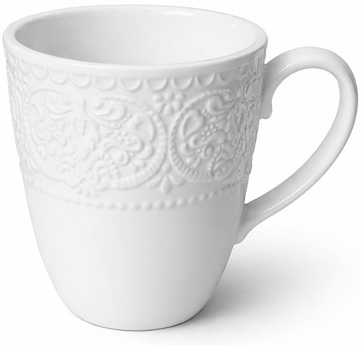 Кружки фарфоровые Dentelle Blanche 4 чашки 300мл