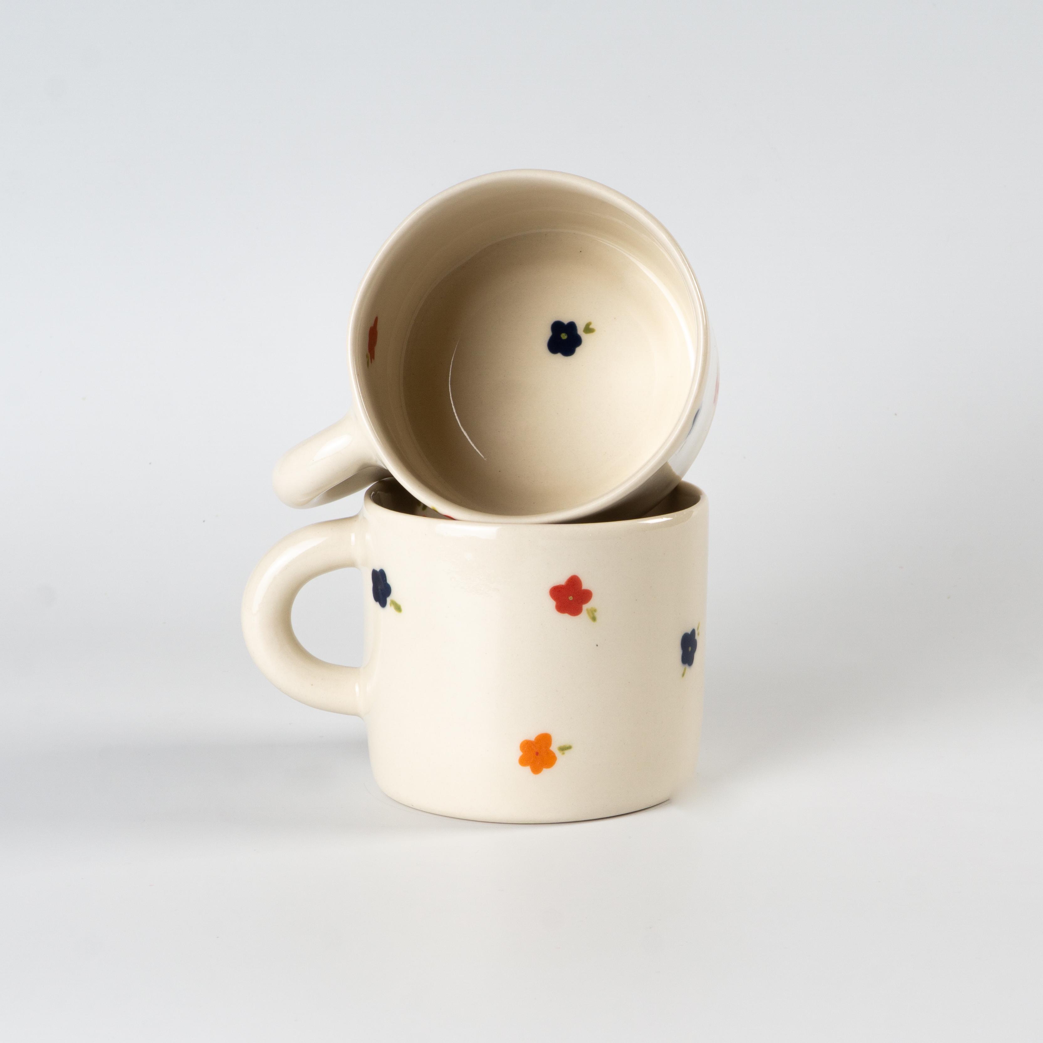 Чашка керамічна з квітами ручна робота напівпорцеляна 350 мл (PRS-CUP-IMG-350-I-FLWR) - фото 3 Чашка керамічна з квітами ручна робота напівпорцеляна 350 мл (PRS-CUP-IMG-350-I-FLWR) - фото 3