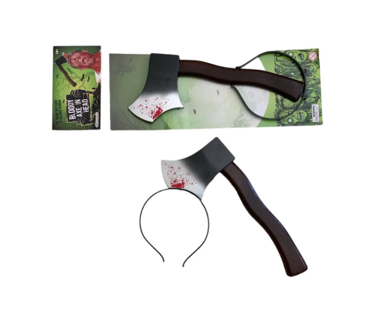 Обруч Топор в голове прикол на Хэллоуин 26х12 см (5-48960)