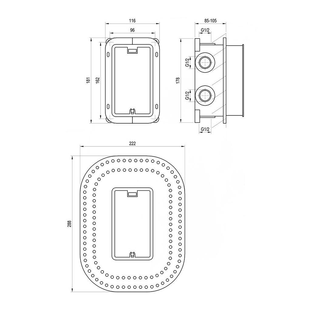 Скрытая часть смесителя RAVAK R-box Multi RB 071.50 X070074 (83784) - фото 2