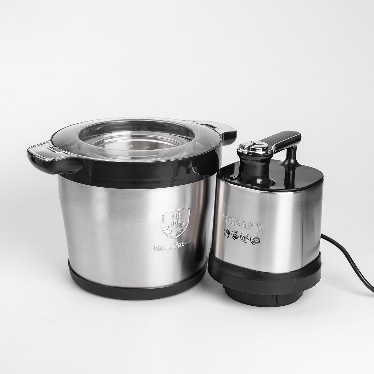 Подрібнювач Sokany SK-7028 нержавіюча сталь 4 леза з чашею 3,5 л (5858)