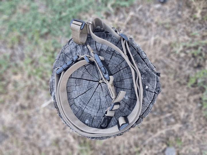 Ремінь триточковий з карабіном та утяжкою Койот (three-point-1-kt) - фото 5 Ремінь триточковий з карабіном та утяжкою Койот (three-point-1-kt) - фото 5