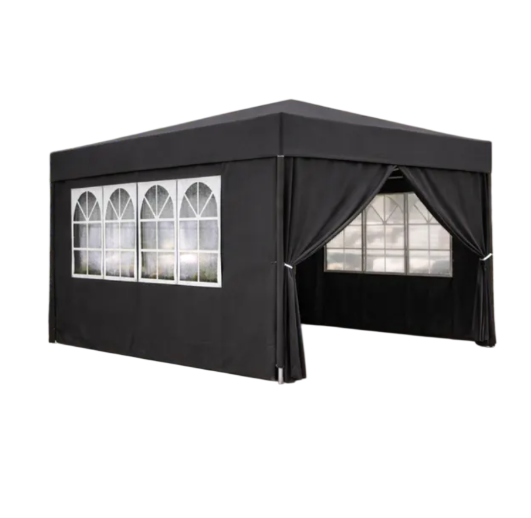 Павільйон садовий Gordon 3х4х2,5 м 4 стіни з вікнами та захистом UV 50+ Графітовий
