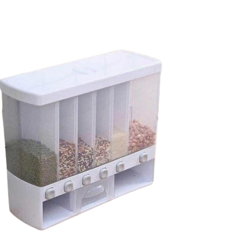 Диспенсер кухонный для круп на 6 отсеков с дозатором (8672)
