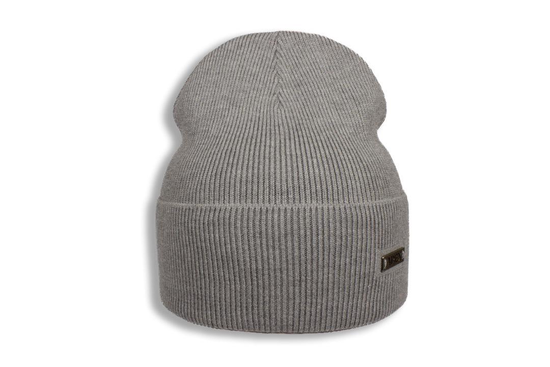 Шапка молодежная Apex СОФТ в рубчик с отворотом кашемировая одинарная one size Светло-серый (282172)