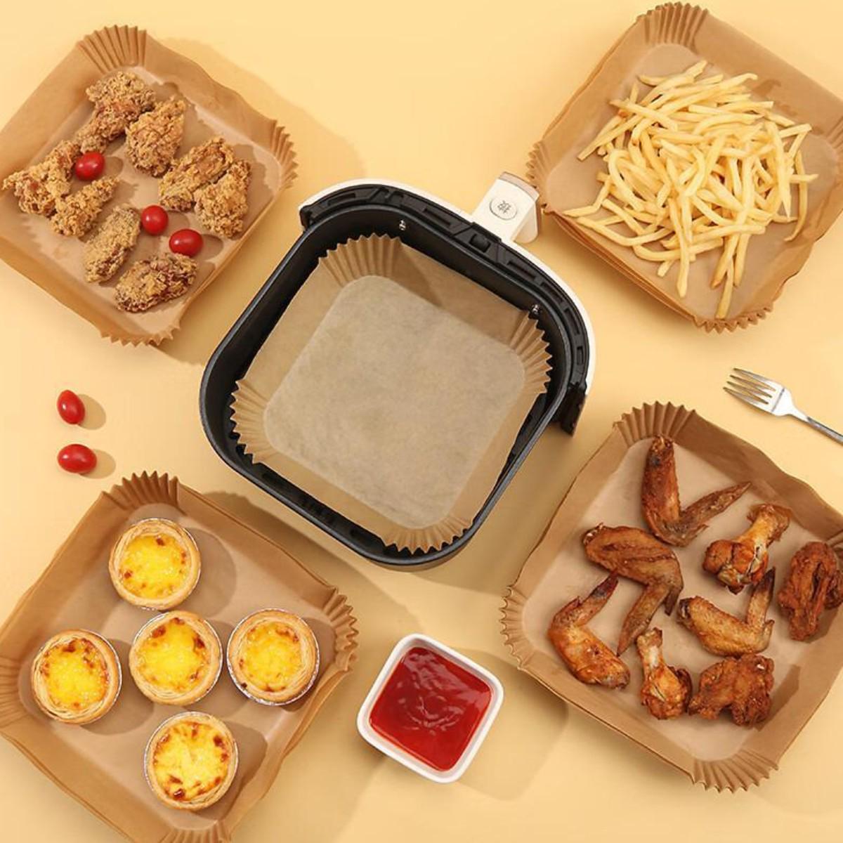 Набір пергаментних аксесуарів для аерогрилю Kraft вкладиші 100 шт. 16,5 см та форми 50 шт. 16 см - фото 2 Набір пергаментних аксесуарів для аерогрилю Kraft вкладиші 100 шт. 16,5 см та форми 50 шт. 16 см - фото 2