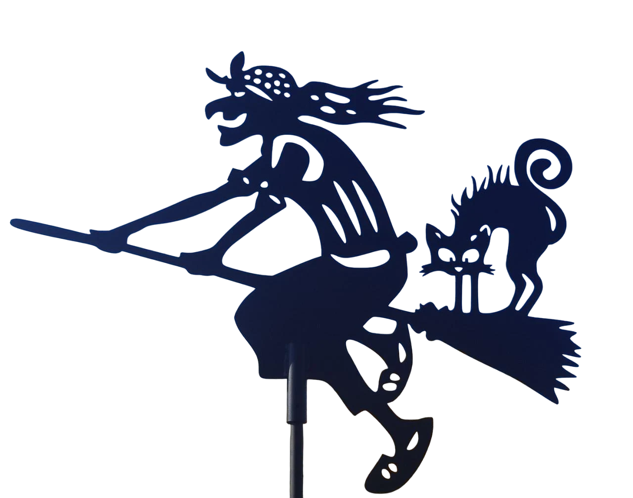 Флюгер большой на крышу Ведьма Баба Яга 3 на высокий дом 145x100 см (1192390)