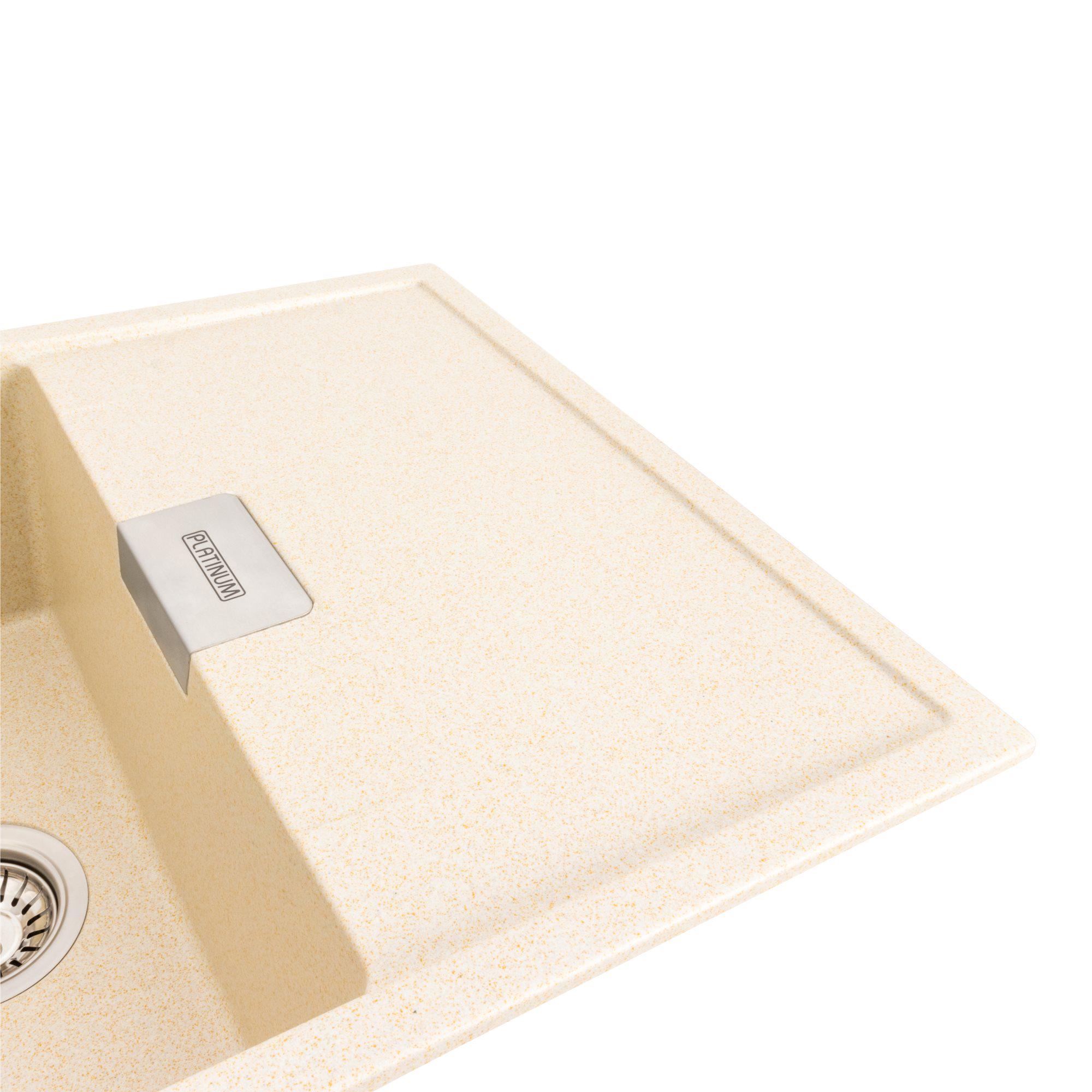Мойка для кухни гранитная Platinum 8650 DIAMOND матовая Песочный - фото 3