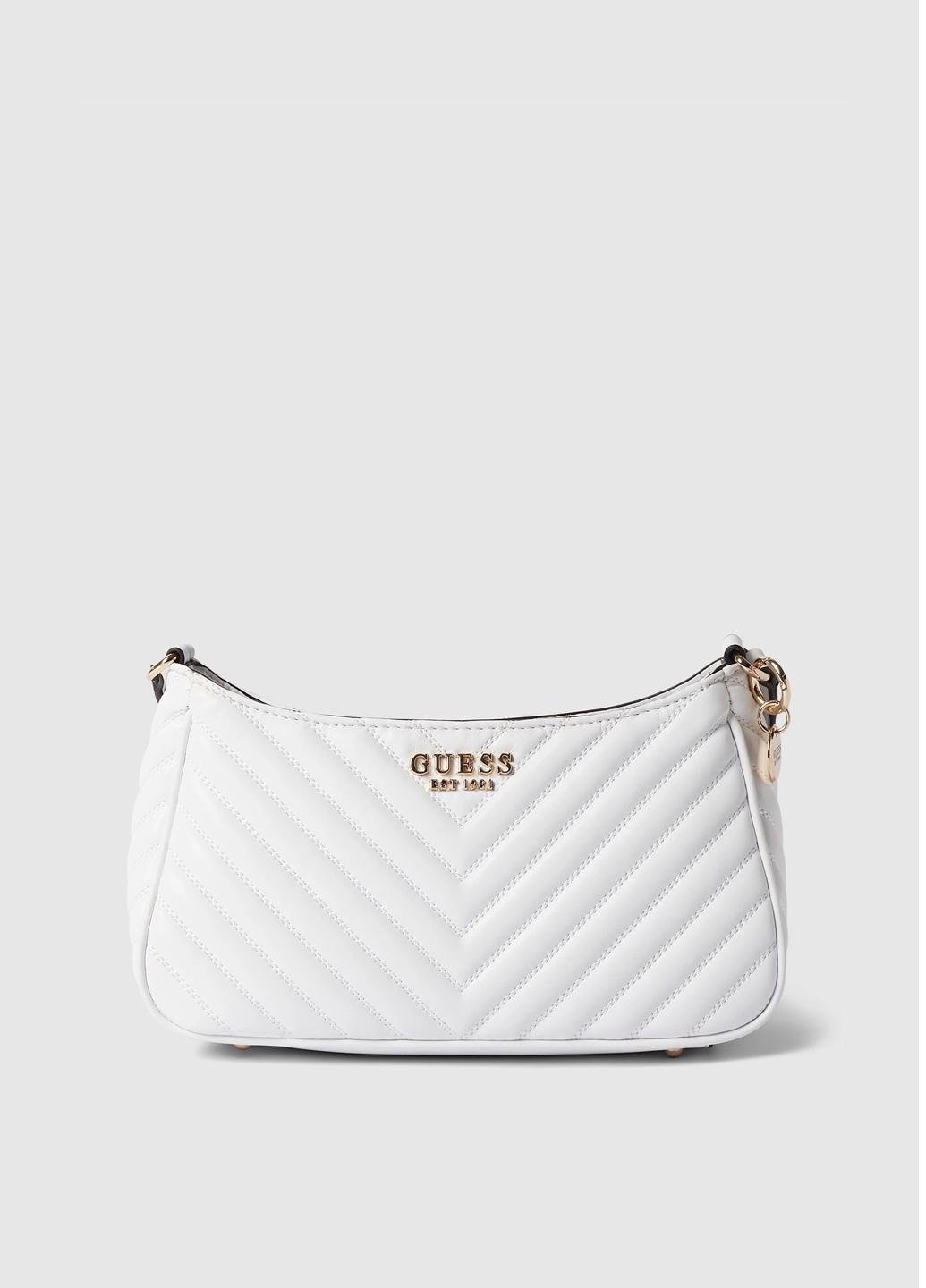 Сумка багет жіноча з еко шкіри Guess KEILLAH SHOULDER BAG HWQG8690180-WHI Білий