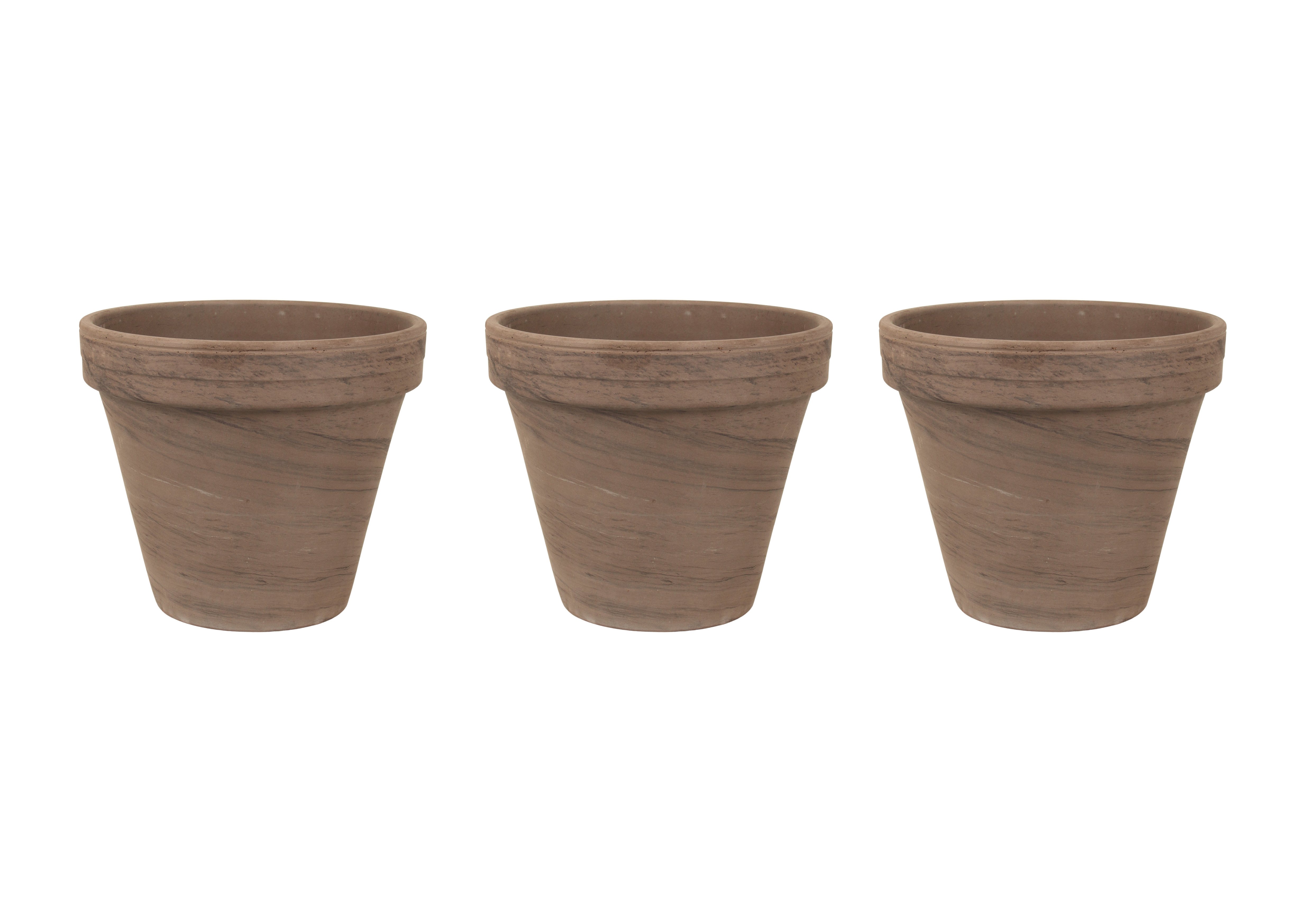 Горщики керамічні Spang гладкий 14х16 см 1,4 л 3 шт. Базальтовий (000006491)