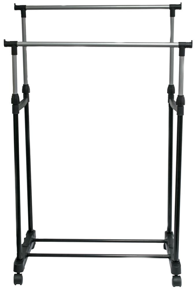 Телескопічний вішак-стійка для одягу Douple-Pole з металу Чорно-сірий (1008708-Other)