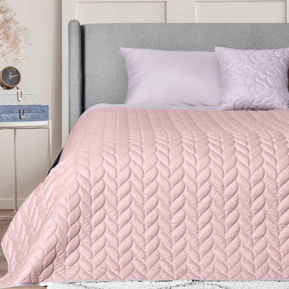 Покривало на ліжко Warmis двосторонне антиалергенне 220х240 см Пудровий/Світло-сірий (26104)