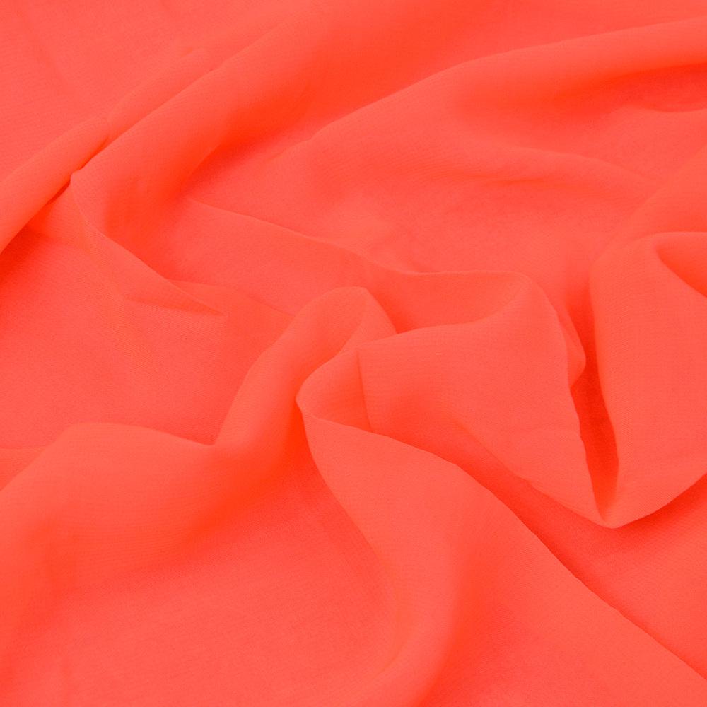 Ткань шифон Мульти Неон коралловый (16316)