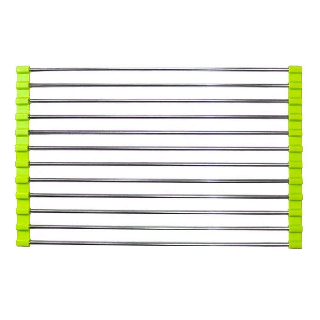 Коврик для посуды KeepHome металлический на раскладной мойке 37х24 см Салатовый (203979-1сал)